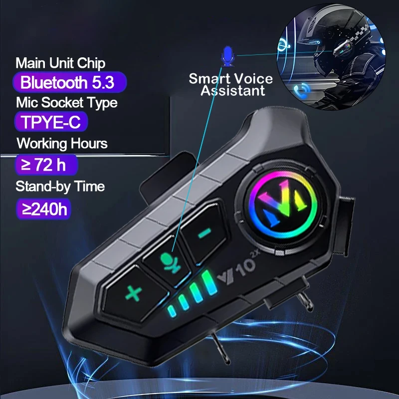 V10 2X Bluetooth Motorcycle He - огляд і ціна Universal Motorcycle Helmet Intercom Headset