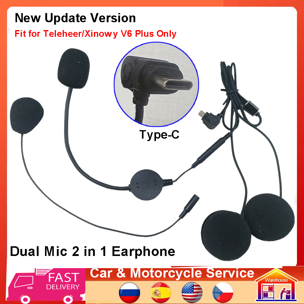Type-C Earphone Speaker 2 in 1 - огляд і ціна Universal Motorcycle Helmet Intercom Headset