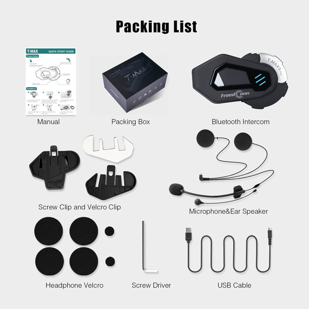 FreedConn T MAX S PRO Motorcyc - огляд і ціна Universal Motorcycle Helmet Intercom Headset