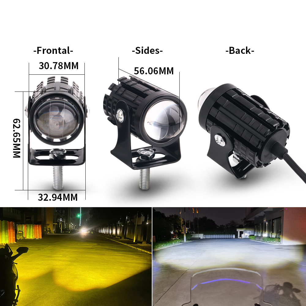 2PCS Universal Motorcycle LED  - огляд і ціна Universal Motorcycle Led Headlight Projector