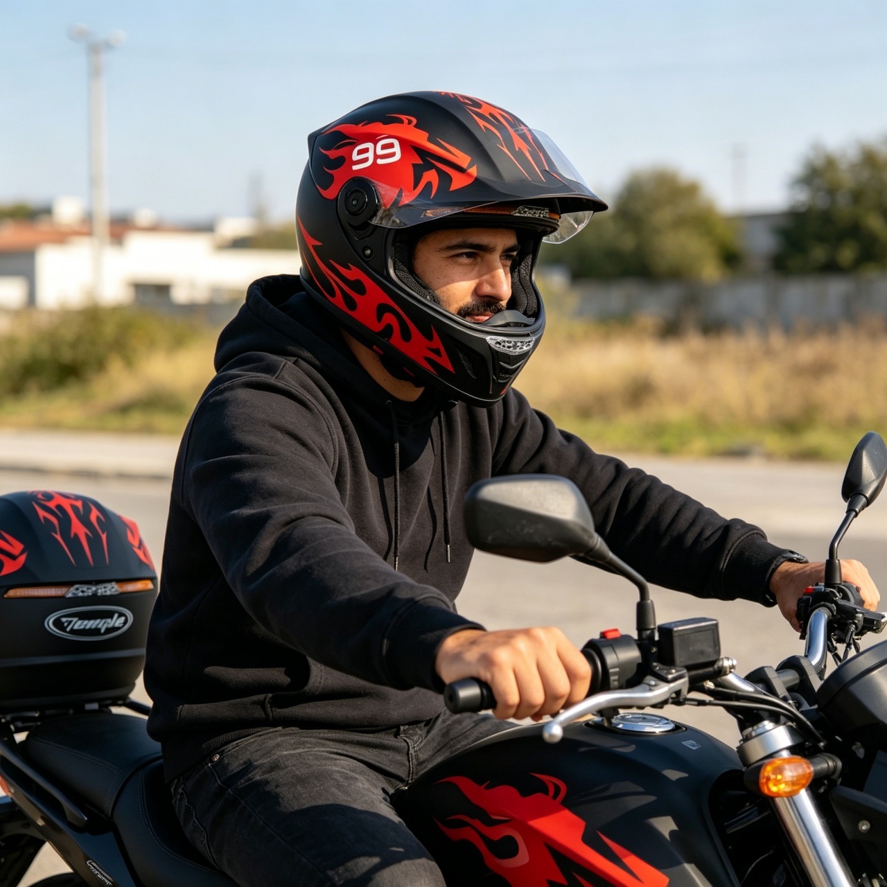 Men's Full Face Motorcycle Hel - огляд і ціна Dual Visor Motorcycle Racing Helmet