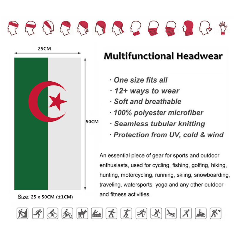 Algeria Flag Printed Bandana H - огляд і ціна Riding Gear