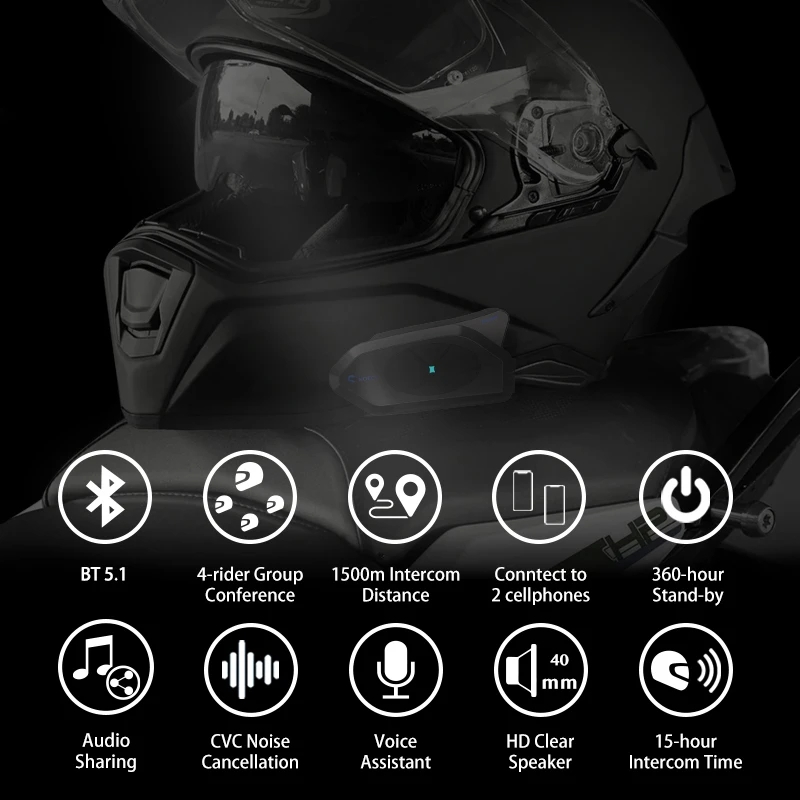 GOCOM4 Motorcycle Bluetooth In - огляд і ціна Universal Motorcycle Helmet Intercom Headset