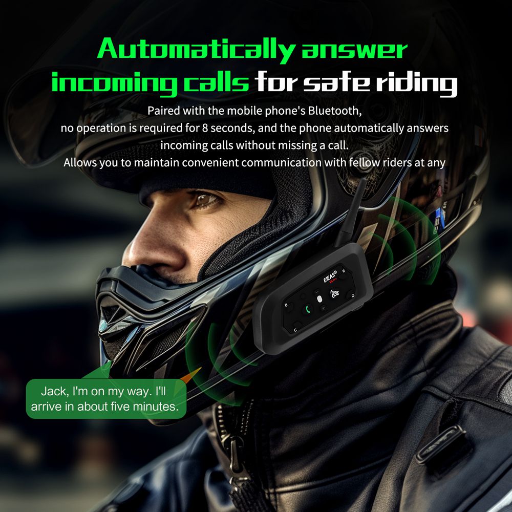 EJEAS V6 PRO + Motorcycle Helm - огляд і ціна Full Face Motorcycle Helmet With Bluetooth