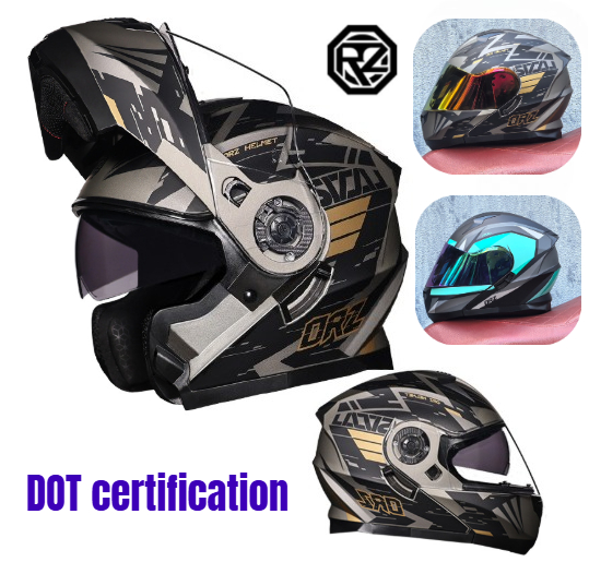 Orz Full Face Dual Visor Motor - огляд і ціна Modular Flip Up Motorcycle Helmet Dot Approved